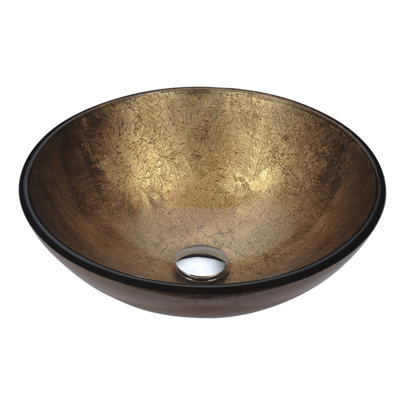 ANZZI Posh 16.5'' Glass Circular Bathroom Sink, Celestial Earth