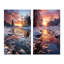 «Winter Sunset Snowfall», 2 pièces sur toile-11739929-11739931