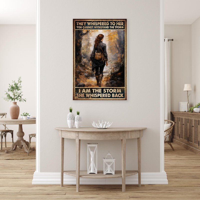 «Woman I Am The Storm», reproduction d'art rectangulaire sur toile tendue 2 pièces, H 14 po x l 11 po x P 1,25 po
