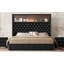 Structure de lit moelleuse en velours pour grand lit avec port USB et veilleuse, tête de lit de 52 po de hauteur-645729032-645729038