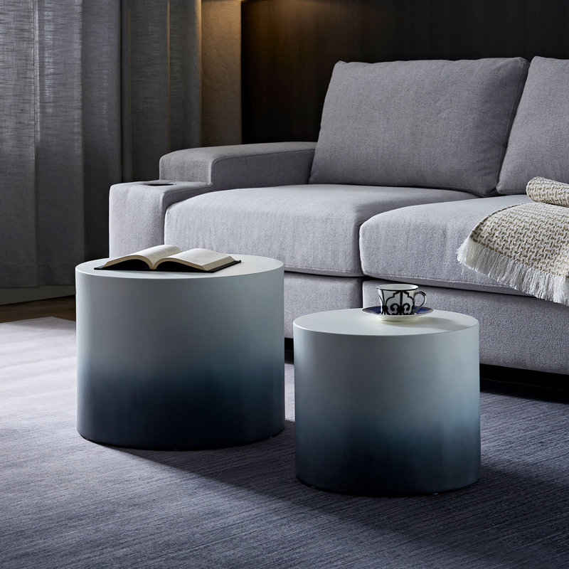Panneau de fibres à densité moyenne avec placage de frêne / chêne / placage de noyer / table basse / table de bout / ensemble de 2 tables gigognes pour le salon