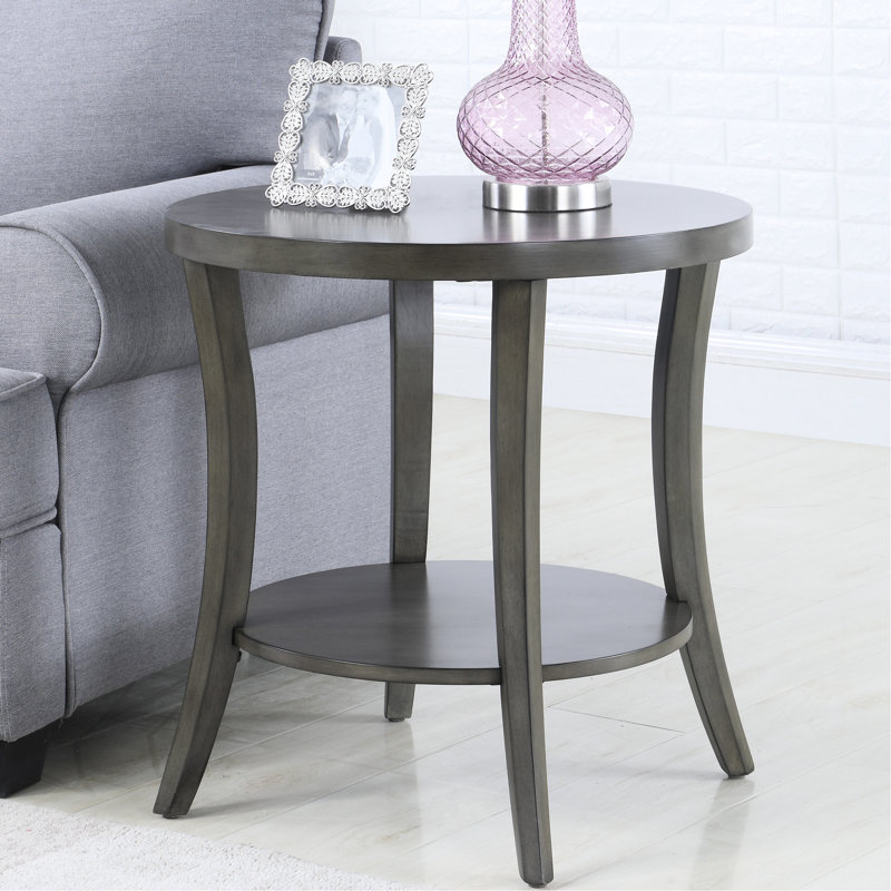 Table chic avec plateau ovale gris et bois