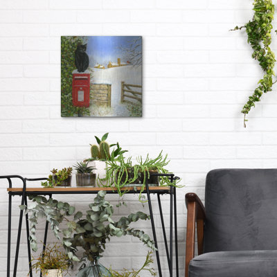 The Holiday Aisle® «Christmas Post Box» par Janet Pidoux, art mural en métal, 12 po x 12 po