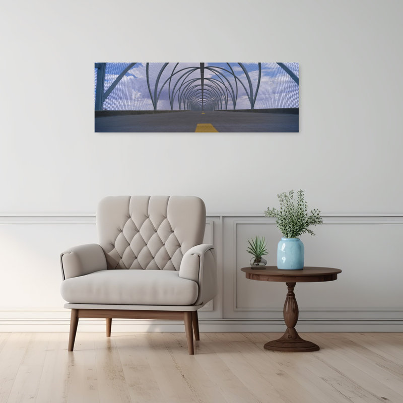 Chain-link Fence Covering A Bridge Snake Bridge Tucson Arizona USA by Jerry Driendl Photography - Wrapped Canvas Panoramic Print