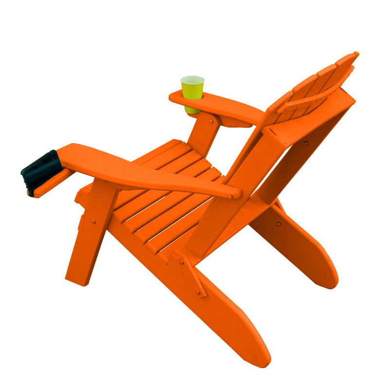 Dermando Foldable Outdoor Adirondack Chair, Bright Orange