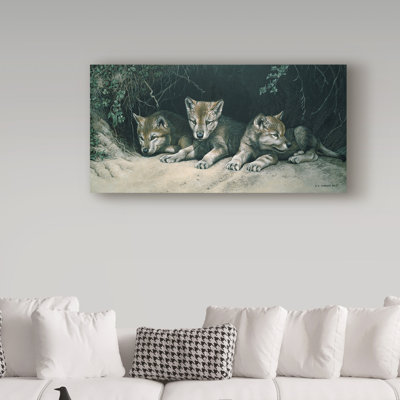 «Three Little Wolves» d'Etelca, impression sur toile tendue