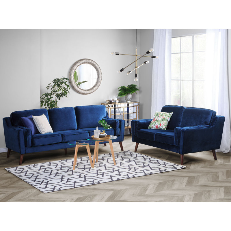 Forsyth 3 Seater Velvet Sofa, Blue