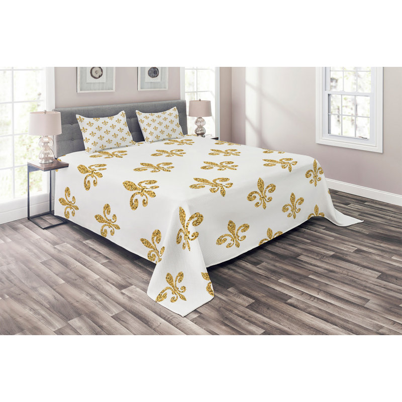 Eclectic Polyester Damask Coverlet