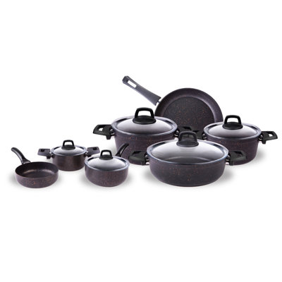 Karaca Biogranite 12-Piece Non-Stick Cookware Set, Black Gold