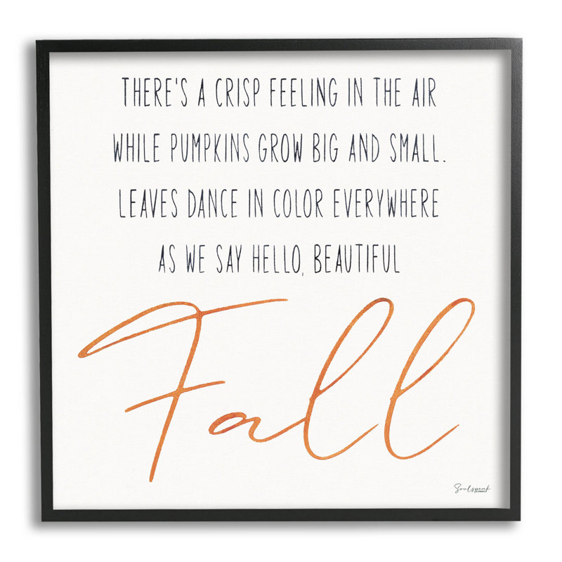 Hello Beautiful Fall Uplifting at-298, Giclée encadrée noir minuit, H 12 po x l 12 po x P 1,5 po