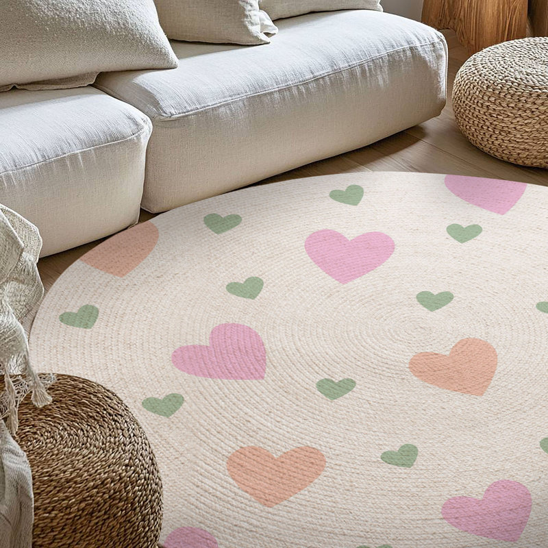 Tapis tressé Subtle Heart, Rond 5 pi