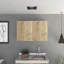 Armoire murale H 19 po, deux portes, deux tablettes internes, blanc / chêne clair-137259565