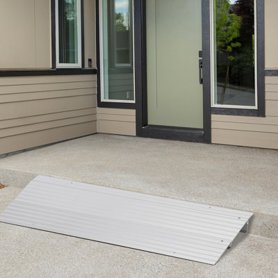 Rampe d'entrée en aluminium fendu 2 pièces 2 pouces, supportant 700 lb pour l'accès de porte de fauteuil roulant et de scooter électrique