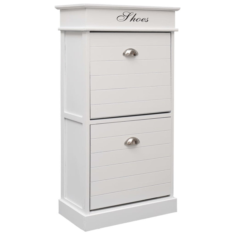 4 Pair Solid Wood Flip Down Shoe Storage