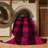 Machine Washable Checkered Red Area Rug-923494543