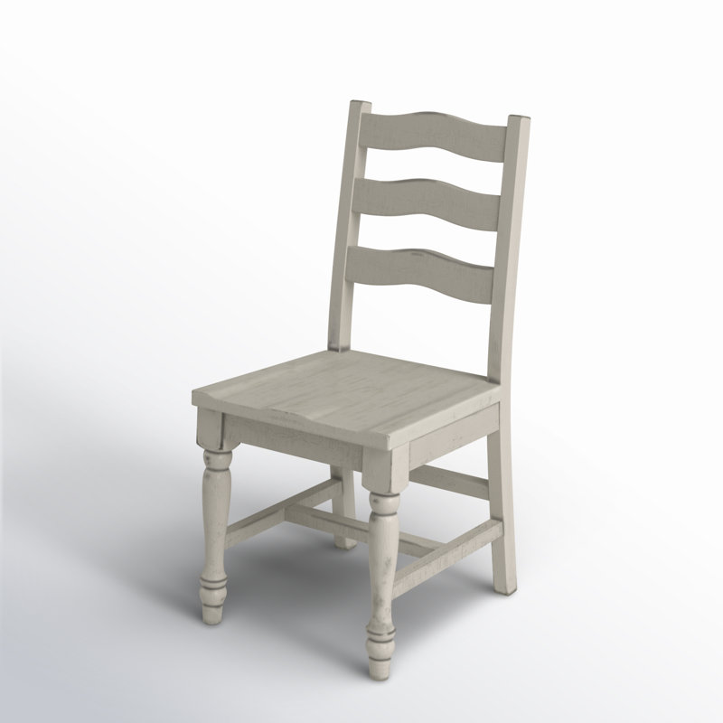 Chaise d'appoint à dossier échelle en bois massif Aurielle