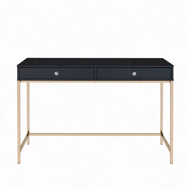 Bureau d'écriture à 2 tiroirs, Noir