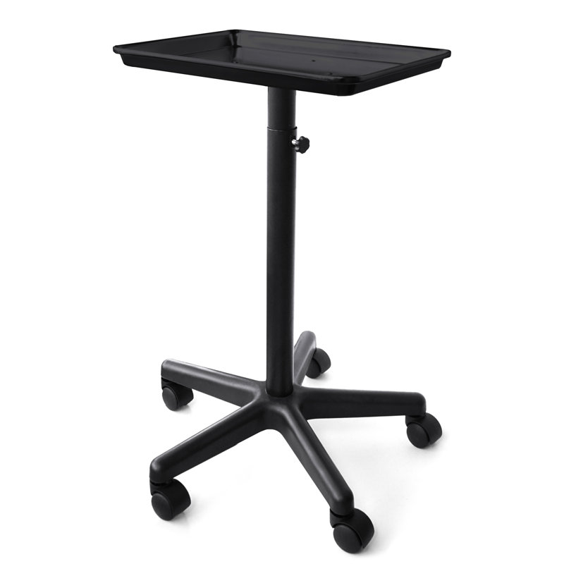 Utility Cart Salon Tray Cart with Wheels, 43" H x 18" W x 12.8" D, Black