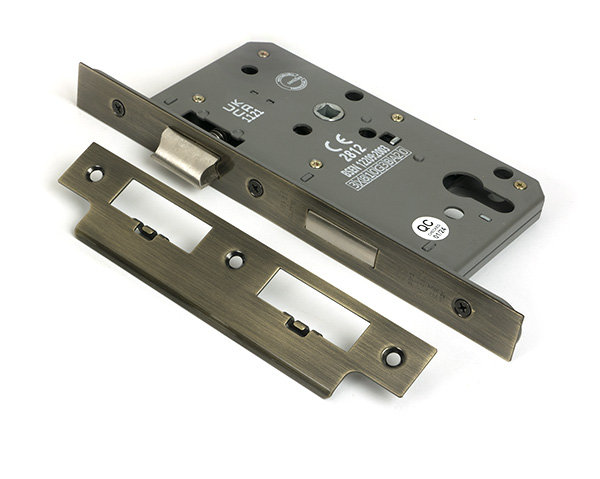 Euro Din Sash Lock, Aged Brass
