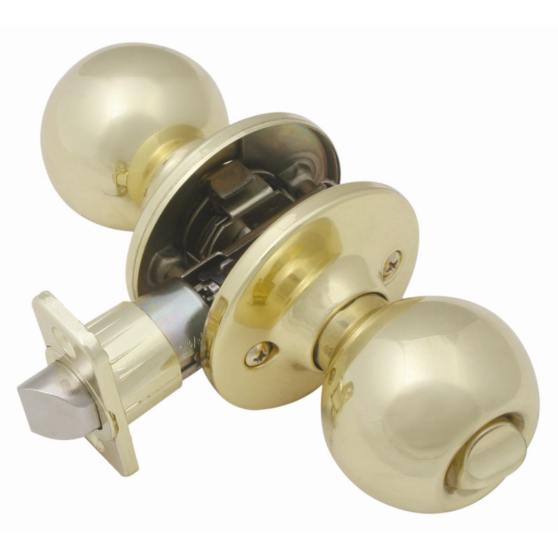 Bouton d'intimité pour lit / baignoire Ball, H 2,88 po x l 3,5 po x P 6,38 po, Laiton poli, 2-Way Latch