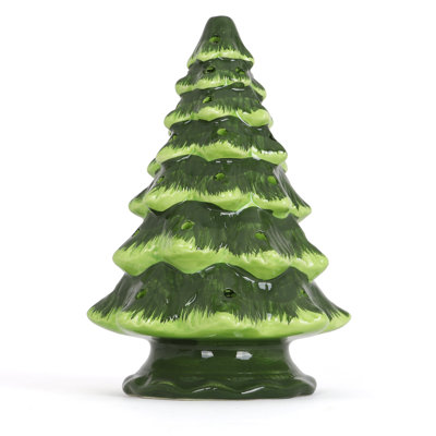 11.5" Blank Ceramic Christmas Tree - Inspired Vintage Christmas Tree - Light Up Tree