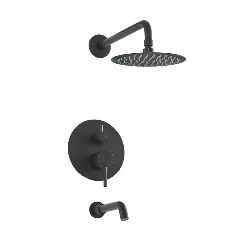 Ivy Single-Handle 1-Spray Tub And Shower Faucet In Matte Black (Valve Included), Matte Black