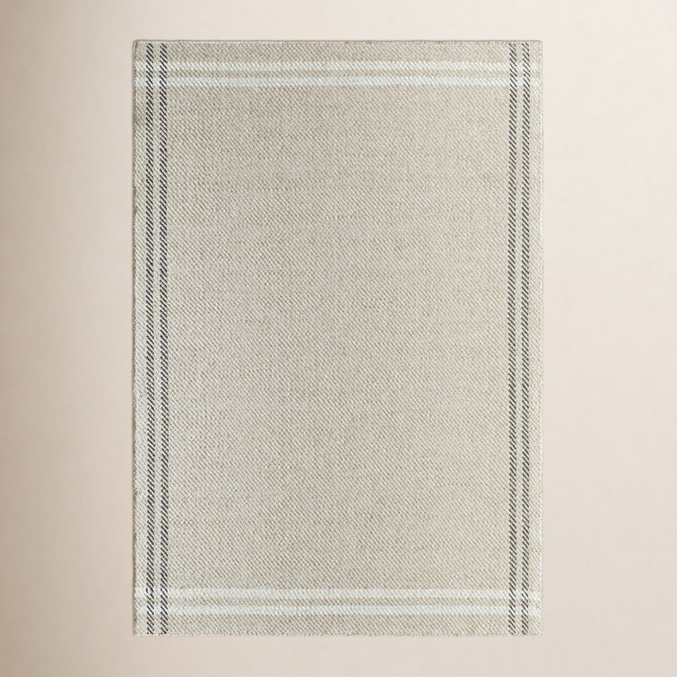 Lavande Wool Area Rug in Ivory/Black/Beige