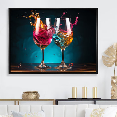 «Whimsical Cheers - Wine», art mural champagne