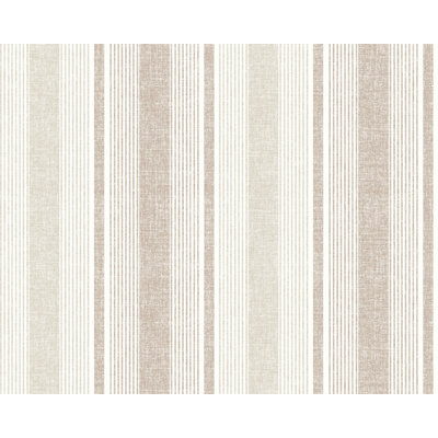 Papier peint à rayures beige Beige Farmhouse