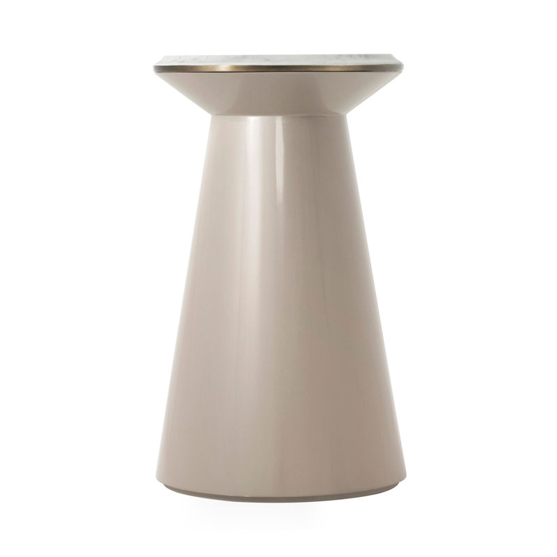 Table de bout à piédestal en marbre véritable de 23,5 po The Steve Leung