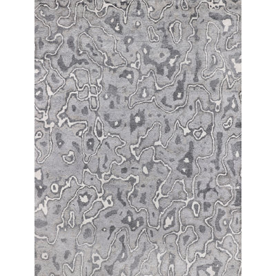 Abstract Area Rug in White