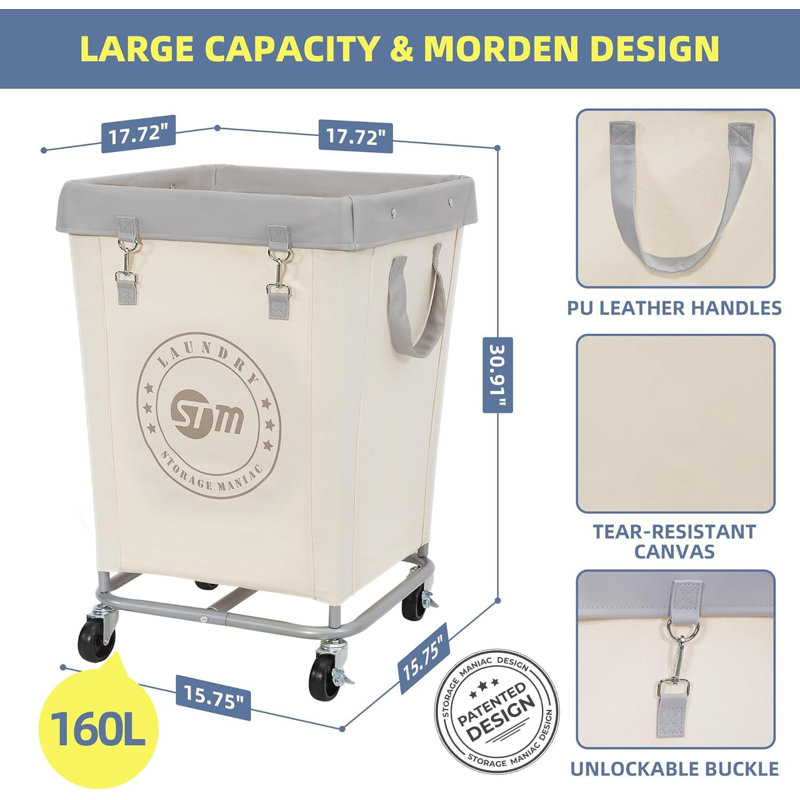 Heavy Duty Steel Frame Commercial Laundry Basket