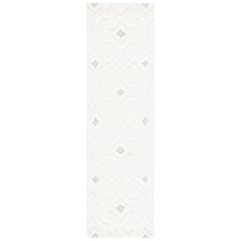 Brumbelow Hand Tufted Wool Geometric Rug, Runner 2'3" x 8'