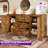 Dorne 60" Modern High Gloss Burl Sideboard with Adjustable Shelves, Brown-99478707