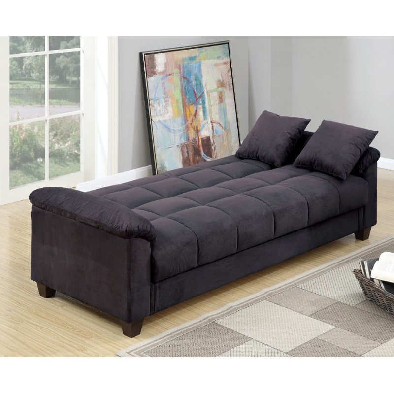 Amanie 84'' Upholstered Sleeper, Ebony