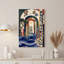 «Blue Ocean Waves and Heron in Collage Style», art mural sur toile-133068463