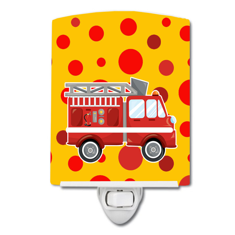 Fireman's Firetruck Ceramic Night Light