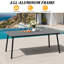 Ensemble de salle à manger de patio en aluminium pour 6 personnes avec chaises empilables et trou pour parasol-1645797304