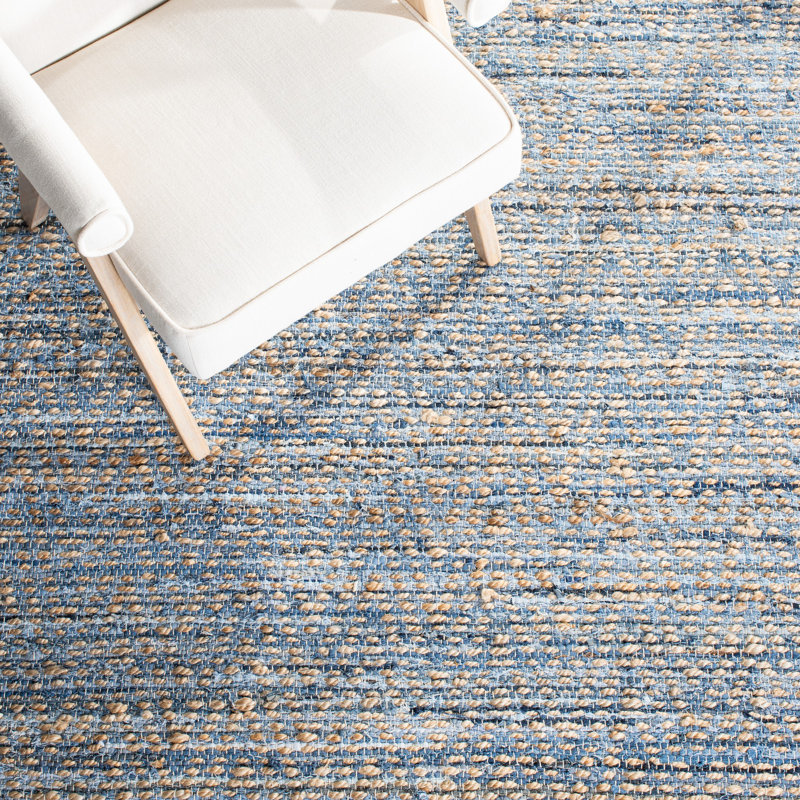Doleman Hand Woven Jute Striped Rug, Rectangle 5' x 8'