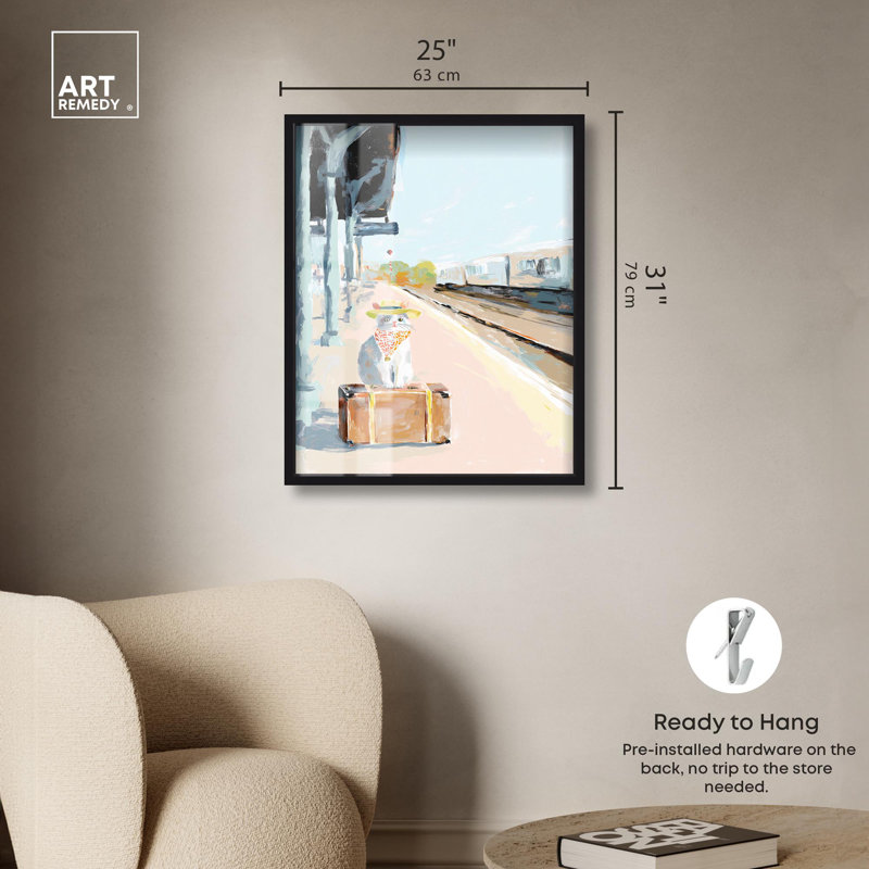 «Travelling Cat Pets» par Art Remedy, H 31 po x l 25 po, Noir
