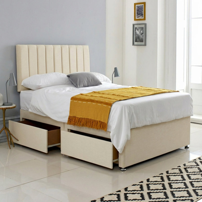 Upholstered Storage Bed, Plush Grey, Super King (6ft): 180 cm x 209 cm