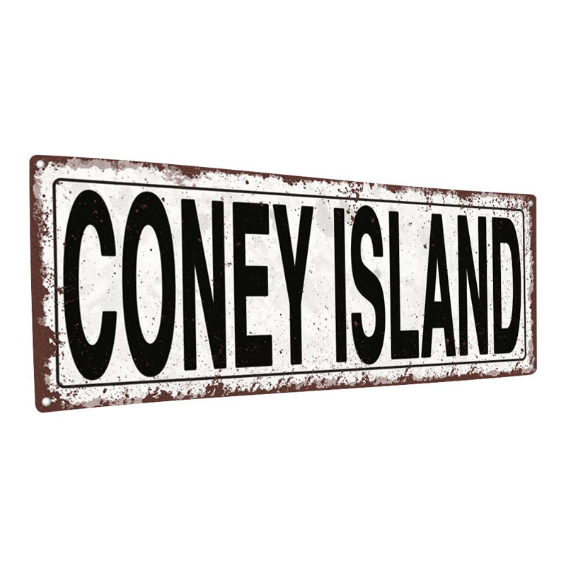 "Panneau de métal vieilli Coney Island"