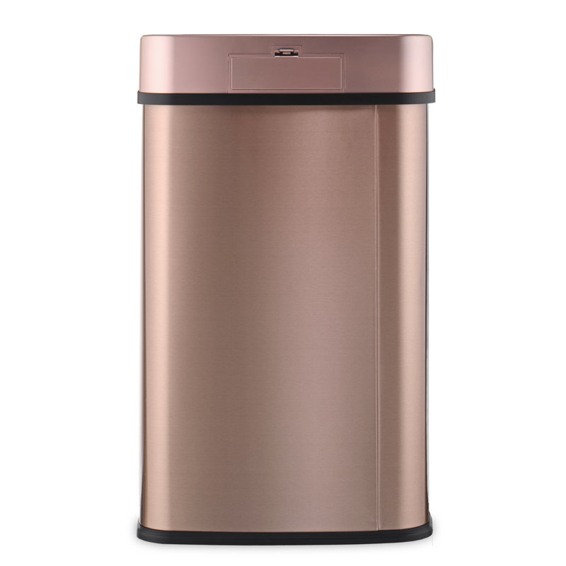 Nine Stars 13.2 Gallon Stainless Steel Motion Sensor Trash Can, Copper