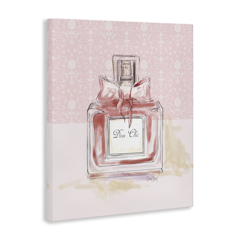 Toile de parfum Diva Chic Pink, design par Carol Robinson, H 20 po x l 16 po