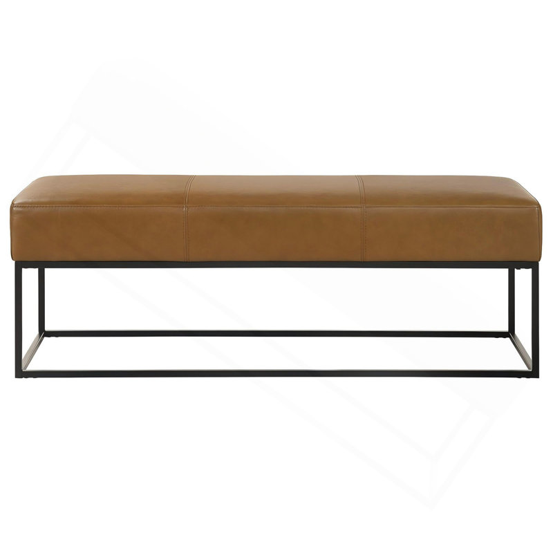 Odessa Tan Leather Bench