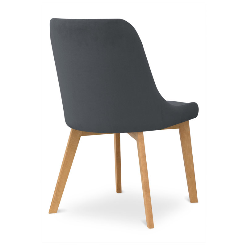 Växjö 111.8cm H Velvet Upholstered Parsons Chair, Grey, Brown
