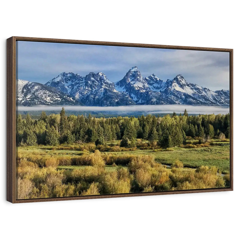 Grand Teton Sierras, Cadre flottant en noyer, 31 po x 21 po
