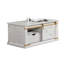 Table basse de salon de style rustique blanc antique 1 pièce avec tablettes ouvertes