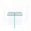 Table d'appoint en verre trempé transparent avec bords arrondis