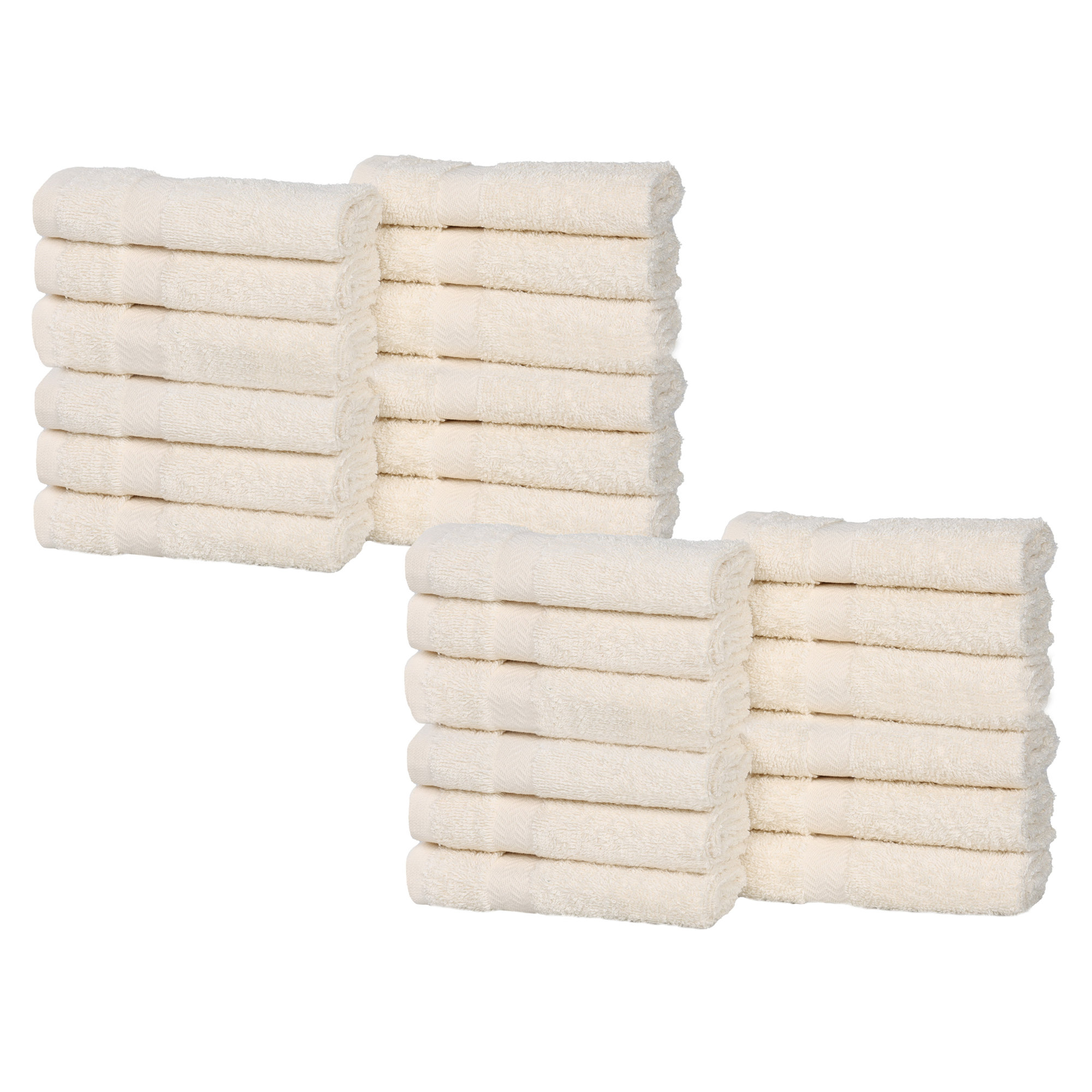 Franklin Cotton Lightweight Quick-Drying Face Towel Washcloth, Ivory
